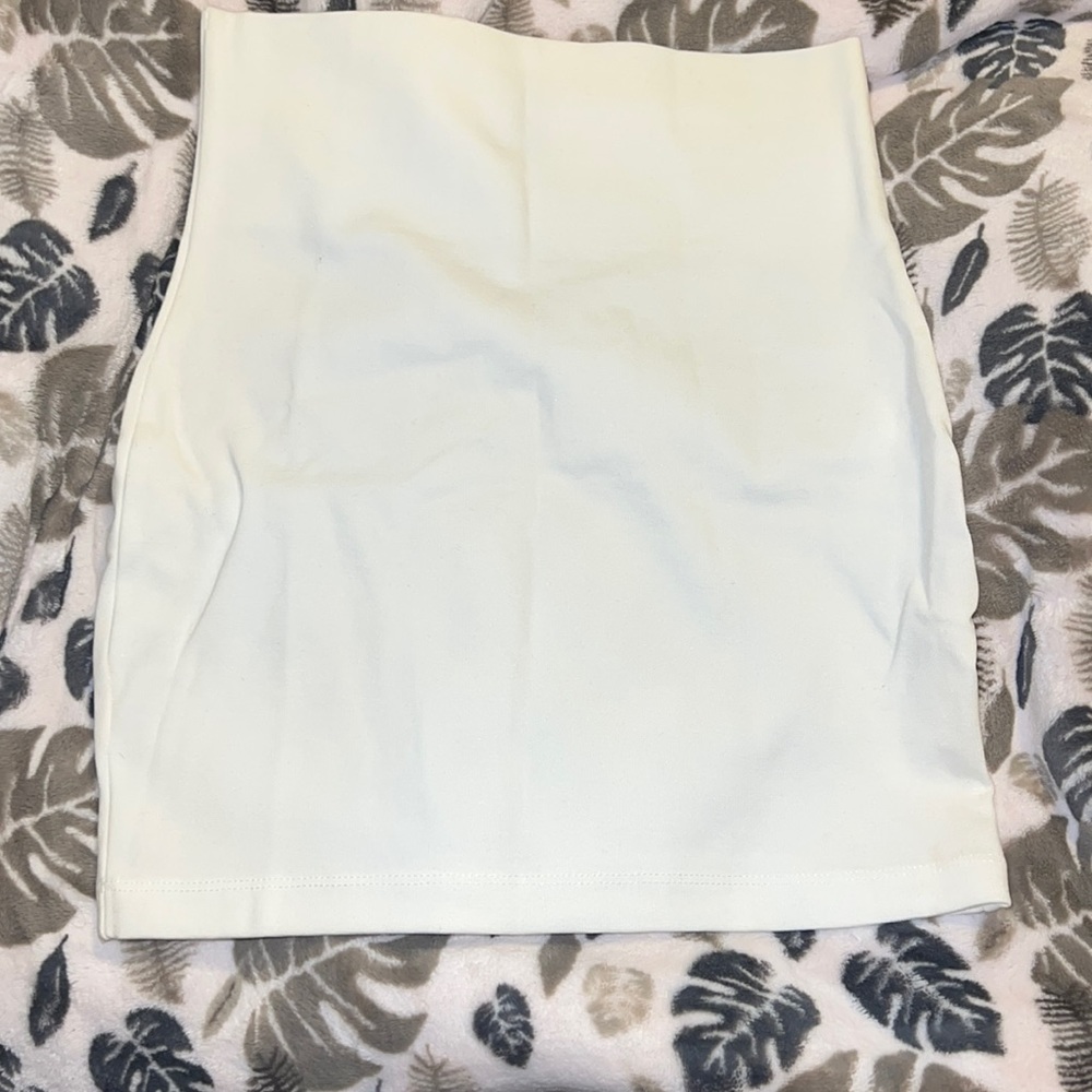 White mini skirt